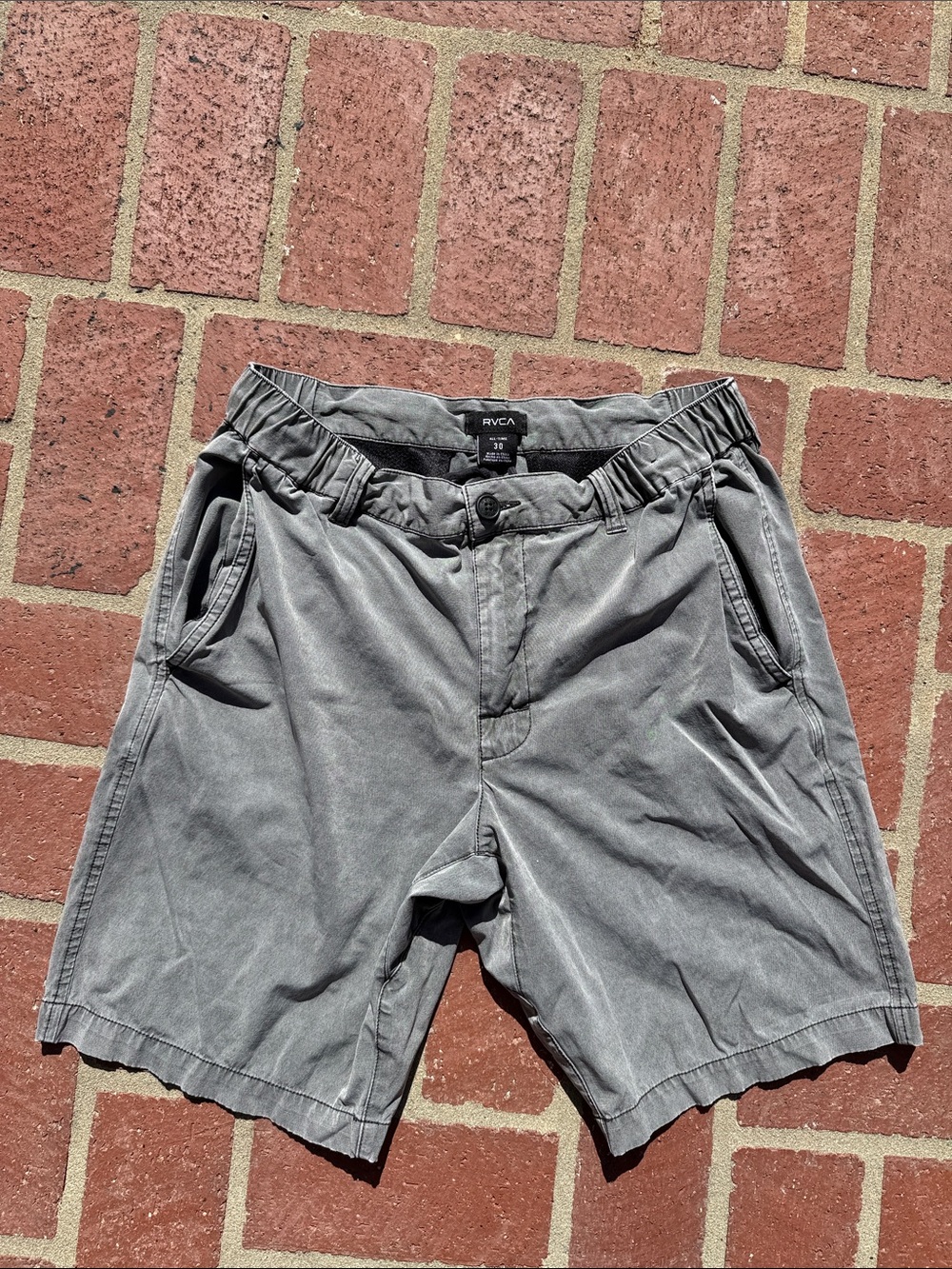 RVCA Men's Charcoal Flat Front Shorts